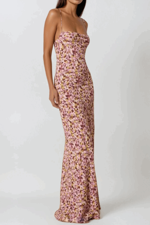 Amethystesque Lace-Up Dress