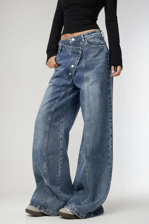 Asymmetriquesque Denim Trousers