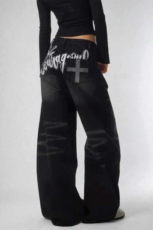 Vintageesque Drape Embroidered Trousers