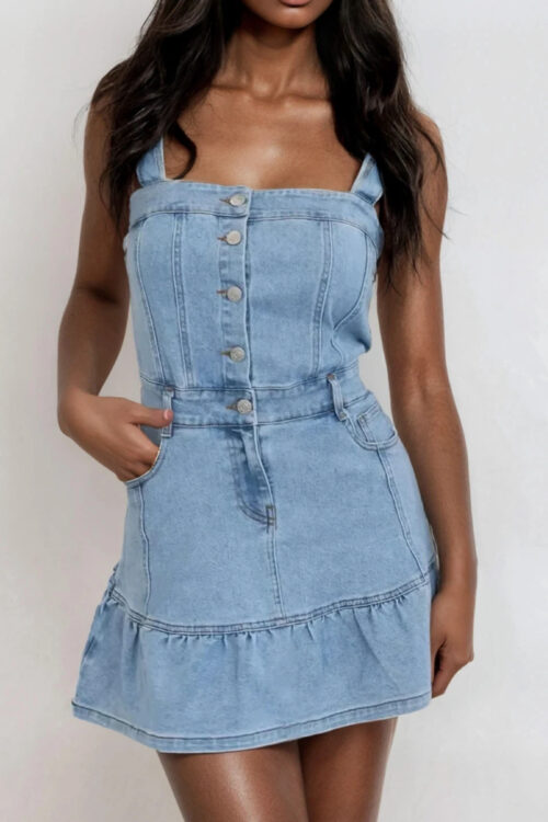 Denimesque Button-up Mini Dress