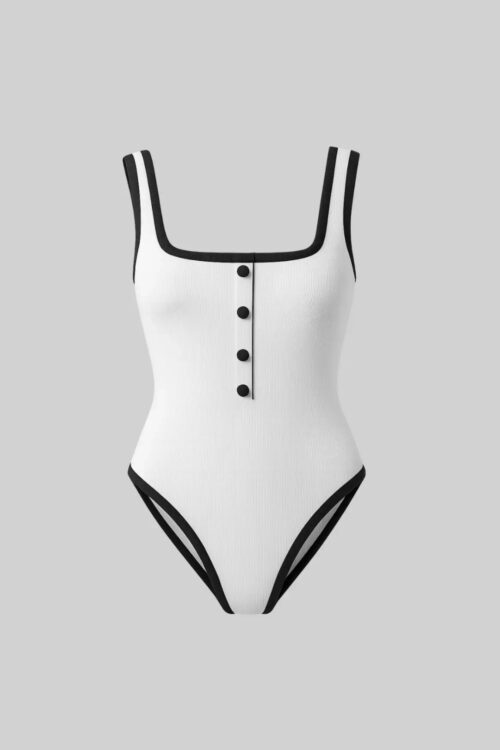 Cruisecouturesque Square-Neck Swimsuit