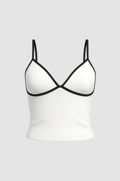 Outlineesque V-Neck Crop Top