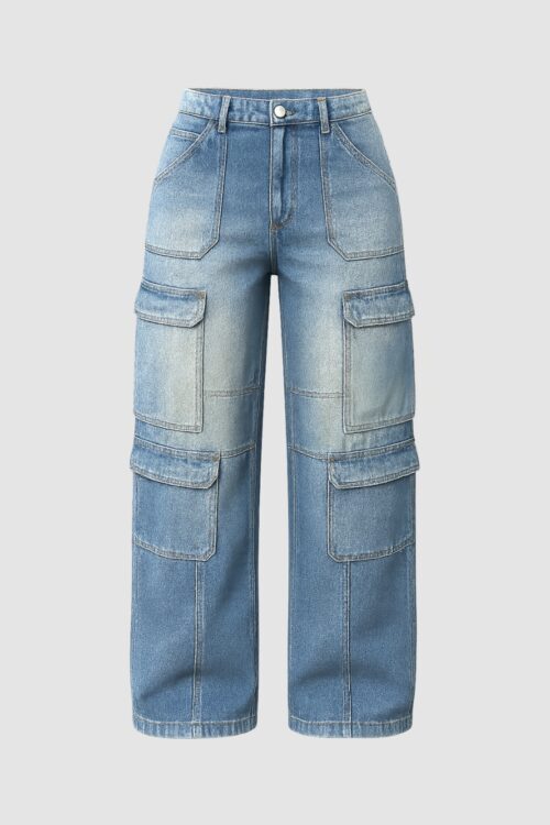 Patchpanesque Wide-Leg Jeans