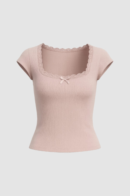 Pinkprint-esque Lace Top